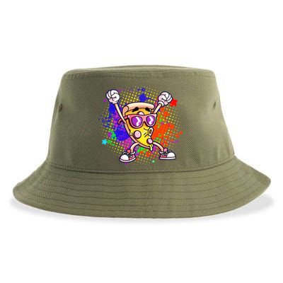 Cool Pizza Splatter Sustainable Bucket Hat