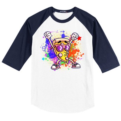 Cool Pizza Splatter Baseball Sleeve Shirt