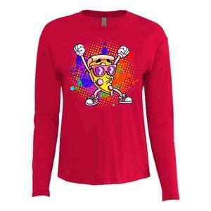 Cool Pizza Splatter Womens Cotton Relaxed Long Sleeve T-Shirt