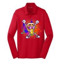 Cool Pizza Splatter Silk Touch Performance Long Sleeve Polo