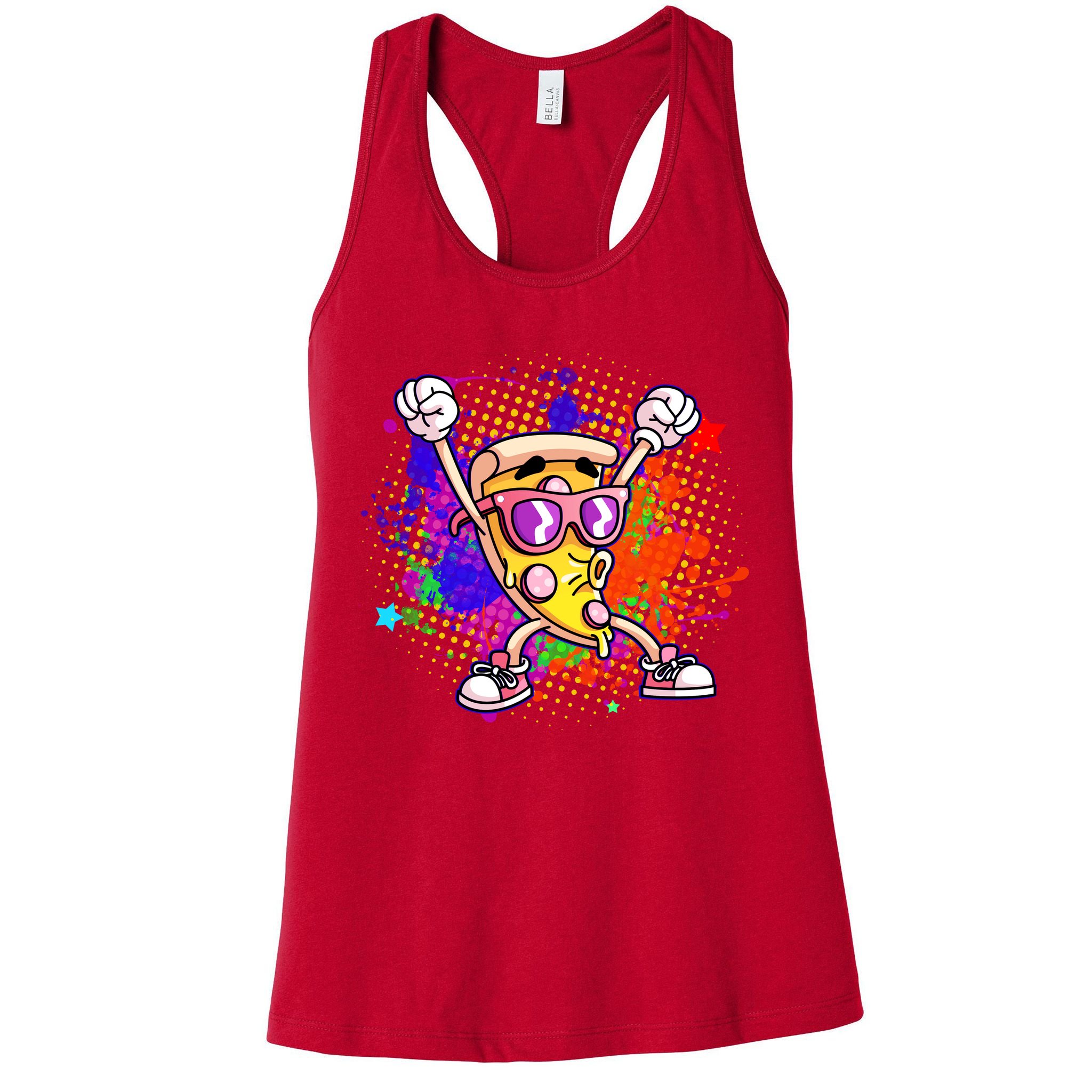 Cool Pizza Splatter Womens Tank Top