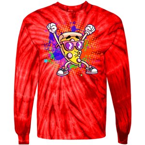 Cool Pizza Splatter Tie-Dye Long Sleeve Shirt