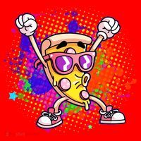 Cool Pizza Splatter Womens T-Shirt