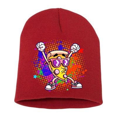 Cool Pizza Splatter Short Acrylic Beanie