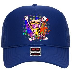 Cool Pizza Splatter High Crown Mesh Back Trucker Hat