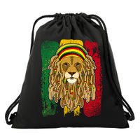 Cool Rasta Lion Drawstring Bag