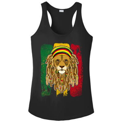 Cool Rasta Lion Ladies PosiCharge Competitor Racerback Tank