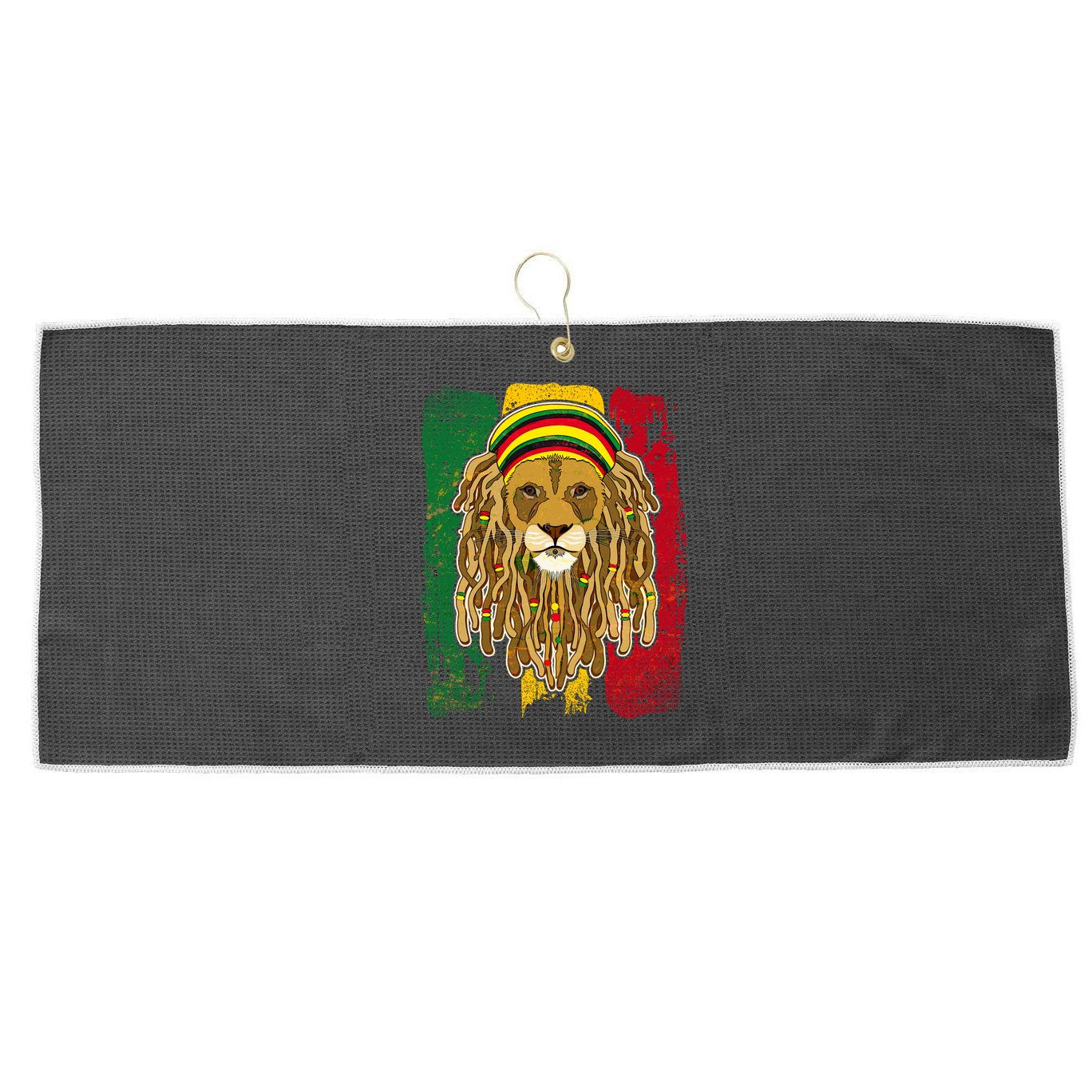Cool Rasta Lion Large Microfiber Waffle Golf Towel