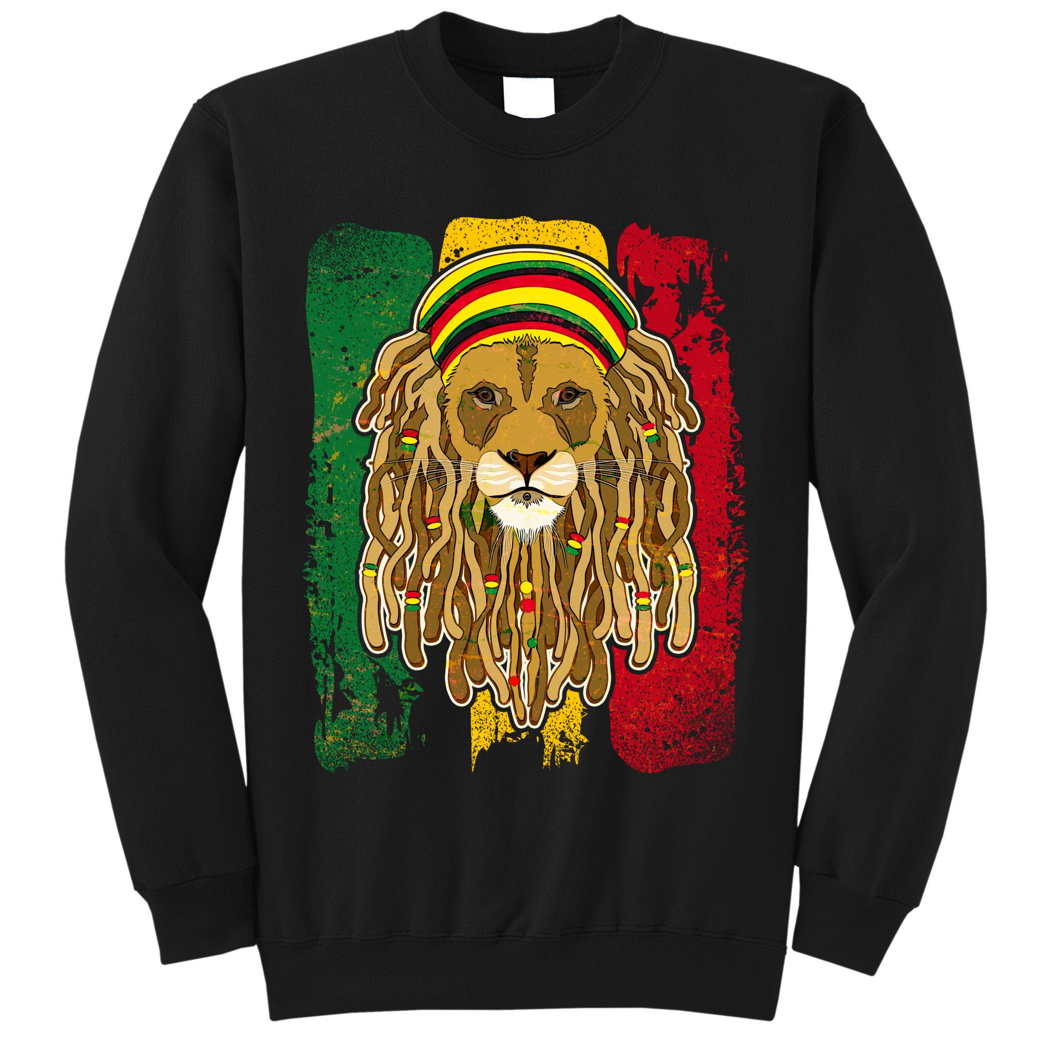 Cool Rasta Lion Tall Sweatshirt