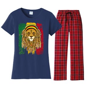 Cool Rasta Lion Women's Flannel Pajama Set