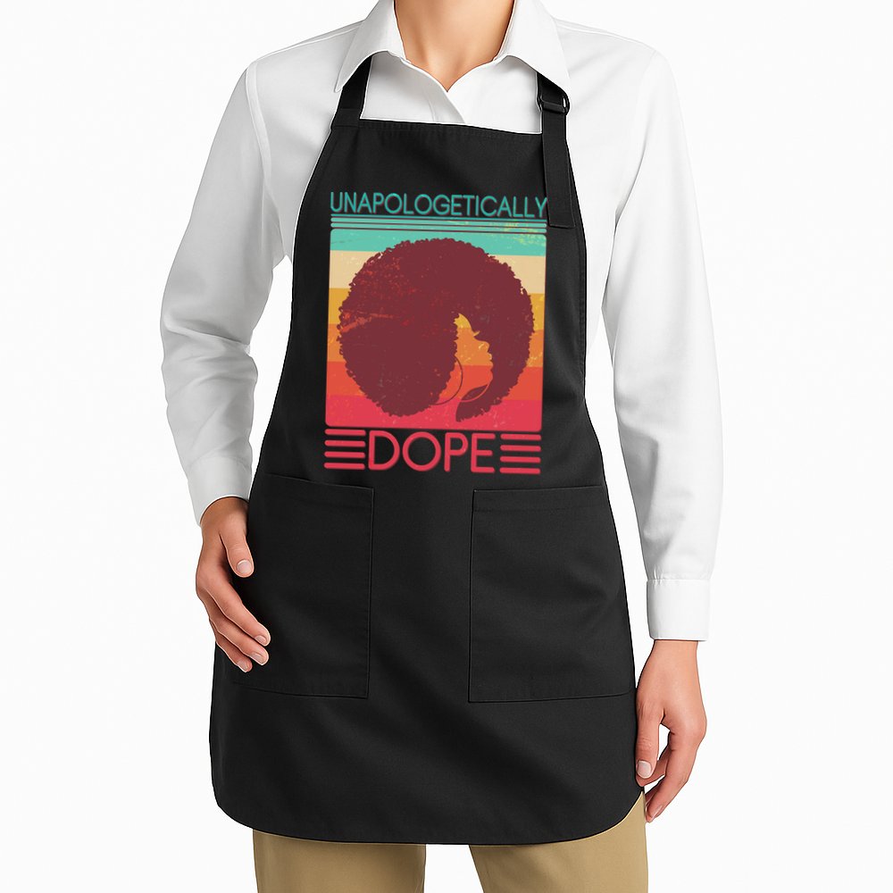 Cool Retro Afro Unapologetically Dope Apron