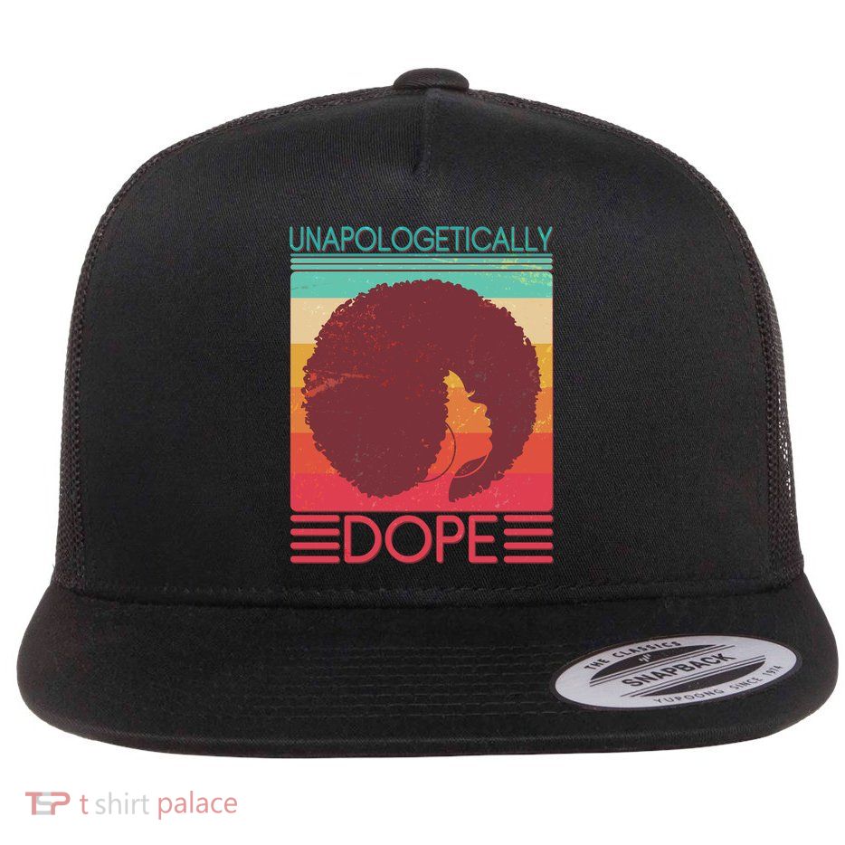 Cool Retro Afro Unapologetically Dope Flatbill Hat