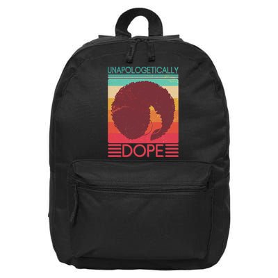 Cool Retro Afro Unapologetically Dope 16 in Basic Backpack