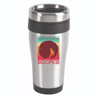 Cool Retro Afro Unapologetically Dope 16oz Travel Tumbler