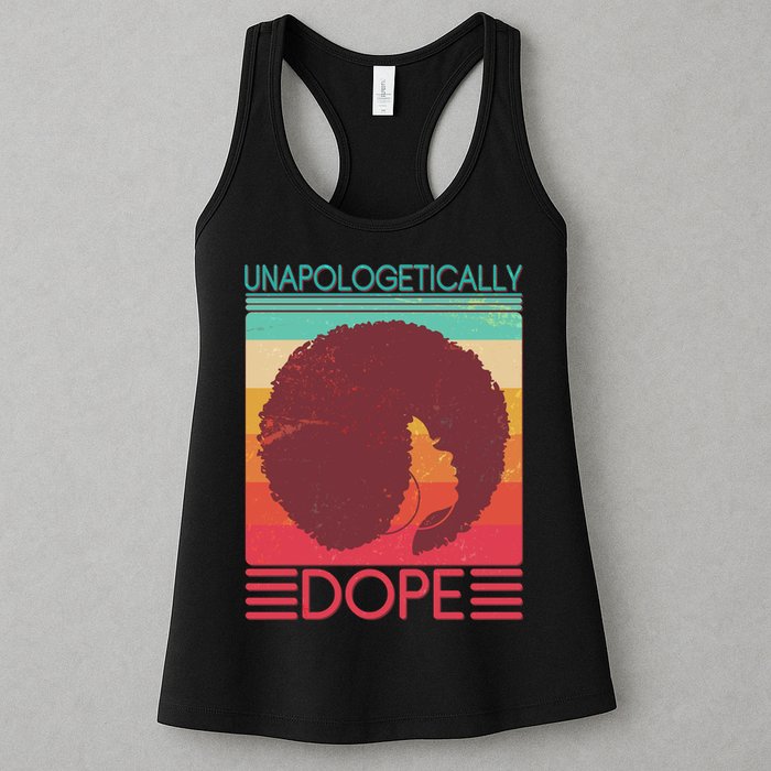 Cool Retro Afro Unapologetically Dope Womens Tank Top
