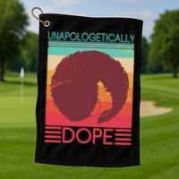 Cool Retro Afro Unapologetically Dope Golf Towel