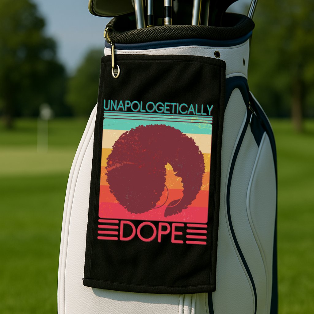 Cool Retro Afro Unapologetically Dope Golf Towel