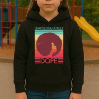 Cool Retro Afro Unapologetically Dope Kids Hoodie