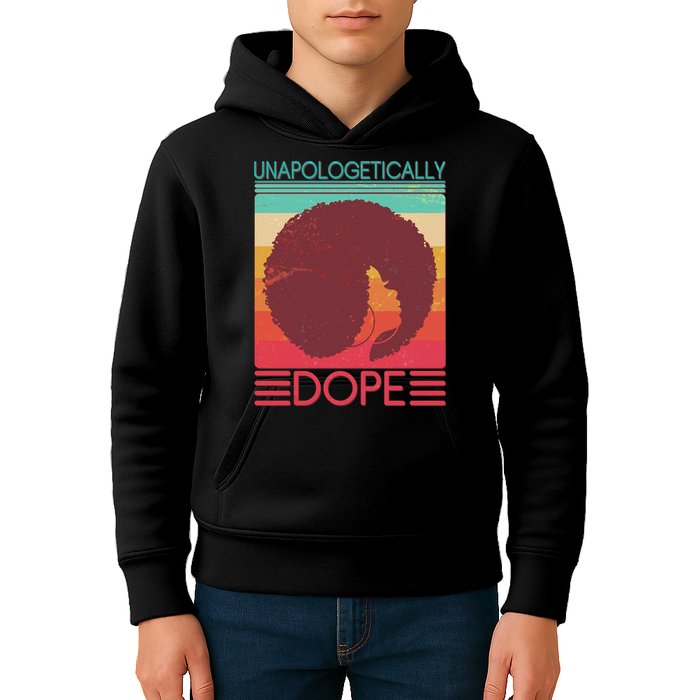 Cool Retro Afro Unapologetically Dope Kids Hoodie