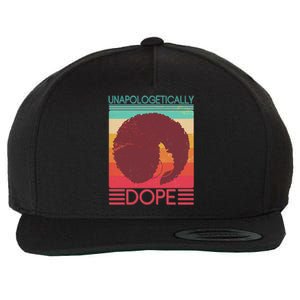 Cool Retro Afro Unapologetically Dope Wool Snapback Cap