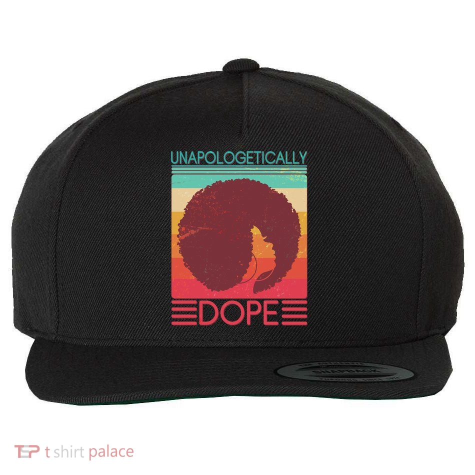 Cool Retro Afro Unapologetically Dope Wool Snapback Cap