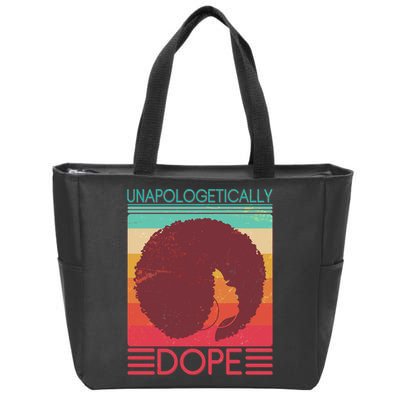 Cool Retro Afro Unapologetically Dope Zip Tote Bag