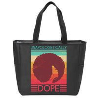 Cool Retro Afro Unapologetically Dope Zip Tote Bag