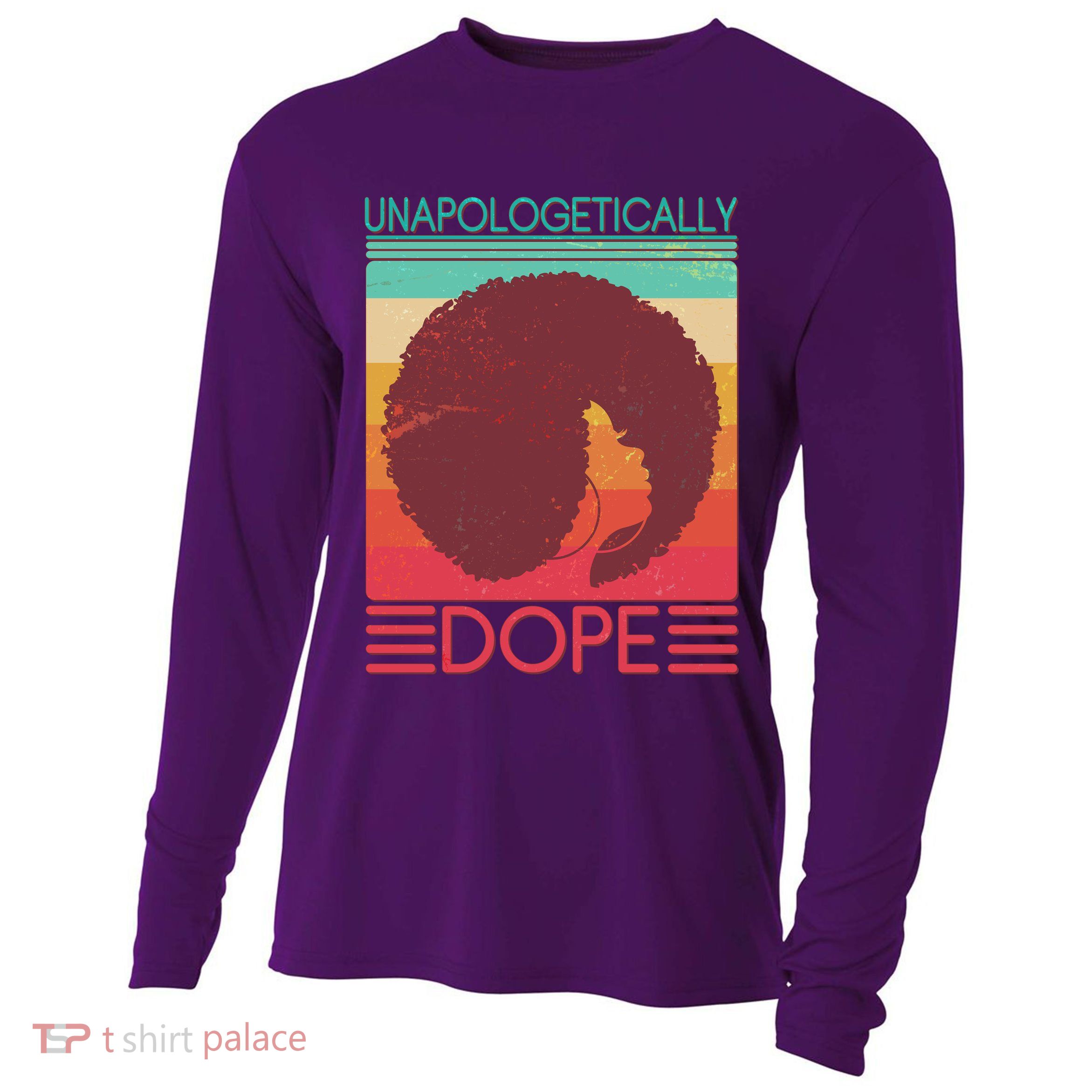 Cool Retro Afro Unapologetically Dope Cooling Performance Long Sleeve Crew