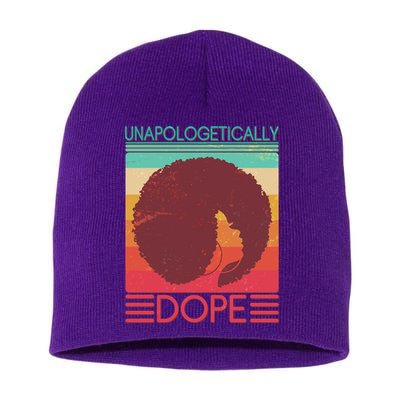 Cool Retro Afro Unapologetically Dope Short Acrylic Beanie