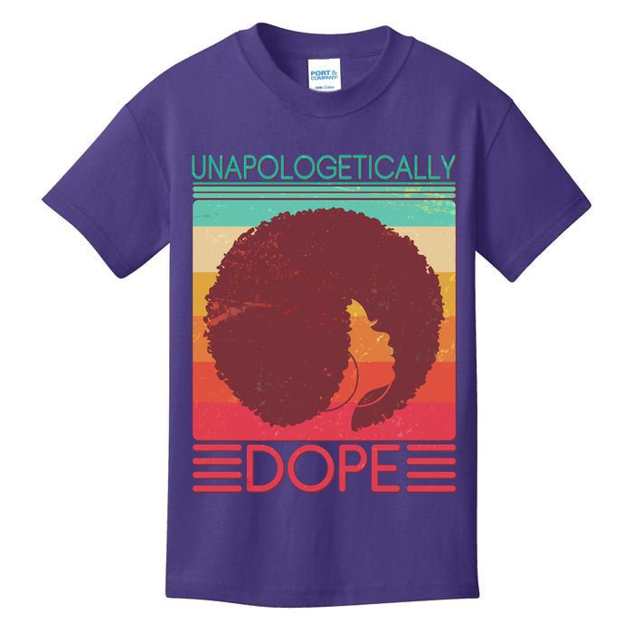 Cool Retro Afro Unapologetically Dope Kids T-Shirt