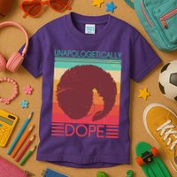 Cool Retro Afro Unapologetically Dope Kids T-Shirt