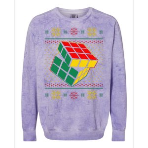 Cool Retro Classic Cube Ugly Christmas Sweater Colorblast Crewneck Sweatshirt