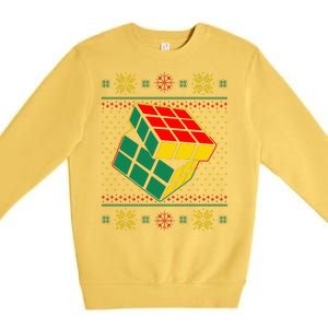 Cool Retro Classic Cube Ugly Christmas Sweater Premium Crewneck Sweatshirt