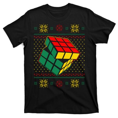 Cool Retro Classic Cube Ugly Christmas Sweater T-Shirt