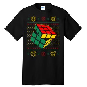 Cool Retro Classic Cube Ugly Christmas Sweater Tall T-Shirt