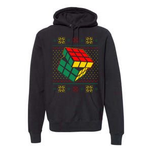 Cool Retro Classic Cube Ugly Christmas Sweater Premium Hoodie