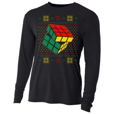 Cool Retro Classic Cube Ugly Christmas Sweater Cooling Performance Long Sleeve Crew