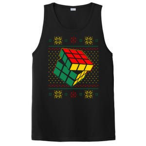 Cool Retro Classic Cube Ugly Christmas Sweater PosiCharge Competitor Tank