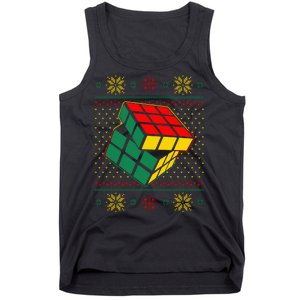 Cool Retro Classic Cube Ugly Christmas Sweater Tank Top