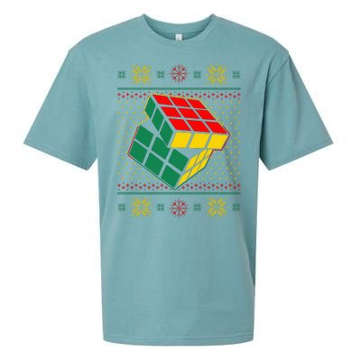 Cool Retro Classic Cube Ugly Christmas Sweater Sueded Cloud Jersey T-Shirt