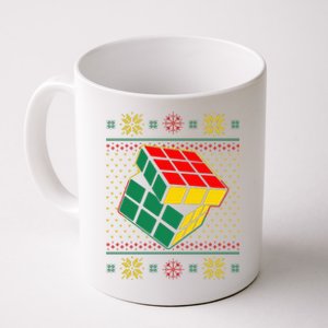 Cool Retro Classic Cube Ugly Christmas Sweater Coffee Mug