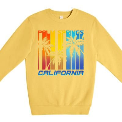 Cool Retro Palm Springs California  Premium Crewneck Sweatshirt