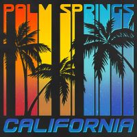 Cool Retro Palm Springs California  Garment-Dyed Heavyweight T-Shirt