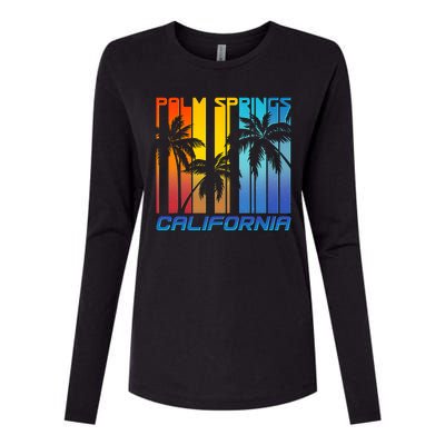 Cool Retro Palm Springs California  Womens Cotton Relaxed Long Sleeve T-Shirt