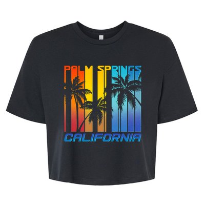 Cool Retro Palm Springs California  Bella+Canvas Jersey Crop Tee