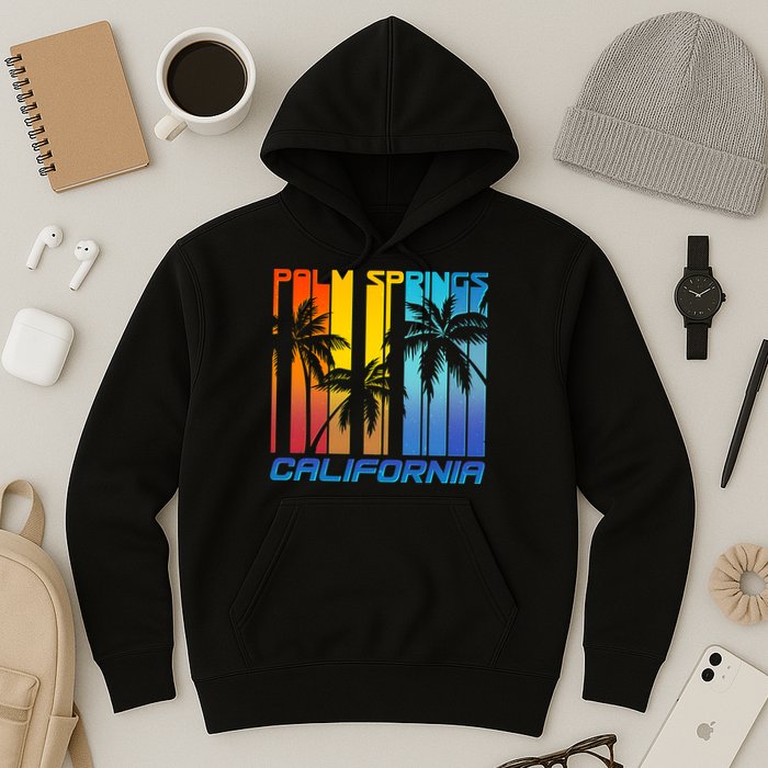 Cool Retro Palm Springs California  Hoodie