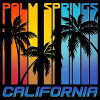 Cool Retro Palm Springs California  Button