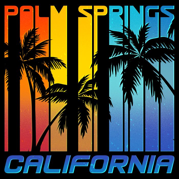 Cool Retro Palm Springs California  Button