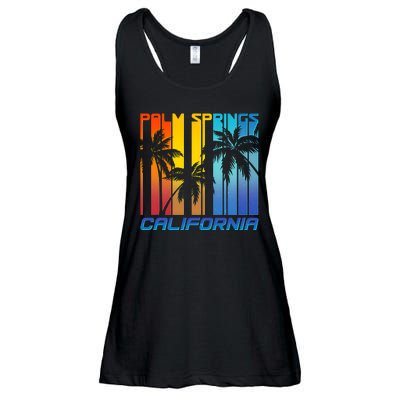 Cool Retro Palm Springs California  Ladies Essential Flowy Tank