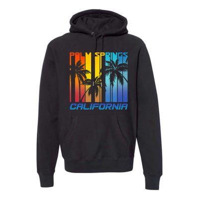 Cool Retro Palm Springs California  Premium Hoodie